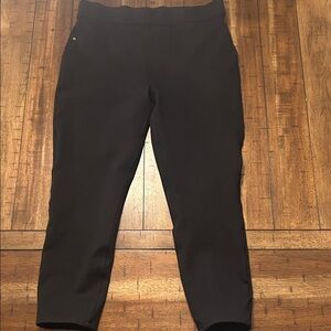 Spanx Black Shaping Ponte Pants Small Pull-On Stretch Ankle Leggings EUC